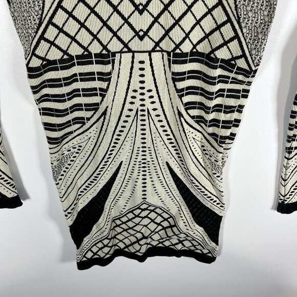 NWT Intimately Free People Mini Dress Size M/L Cream Black Print Stretch Boho - Picture 3 of 8